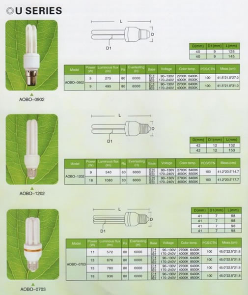 U SERIES, إنارة و إضاءة