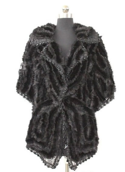 embroidered rabbit fur coat,Apparel