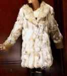 long rabbit fur coat