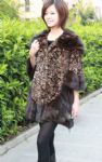 coffee lady's mink fur coat with rose flower