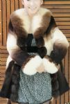 rex rabbit fur coat with fox collar