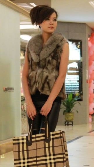 fox fur vest,Double face fur garments